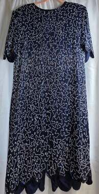 Vintage Carina hand-beaded silk midi evening dress Size 16